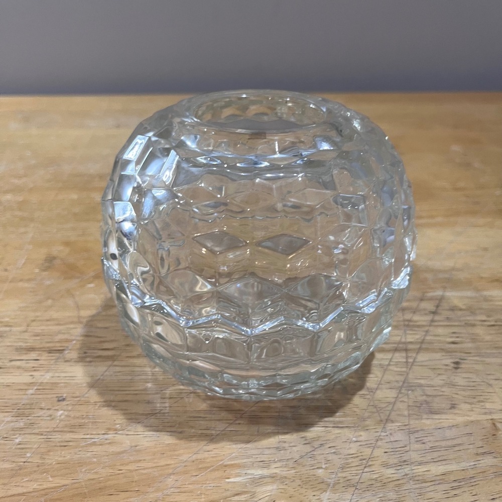 Vtg Homco Cubist Fairy Lamp Diamond Round Geometric Light Candle Holder Jar Lid